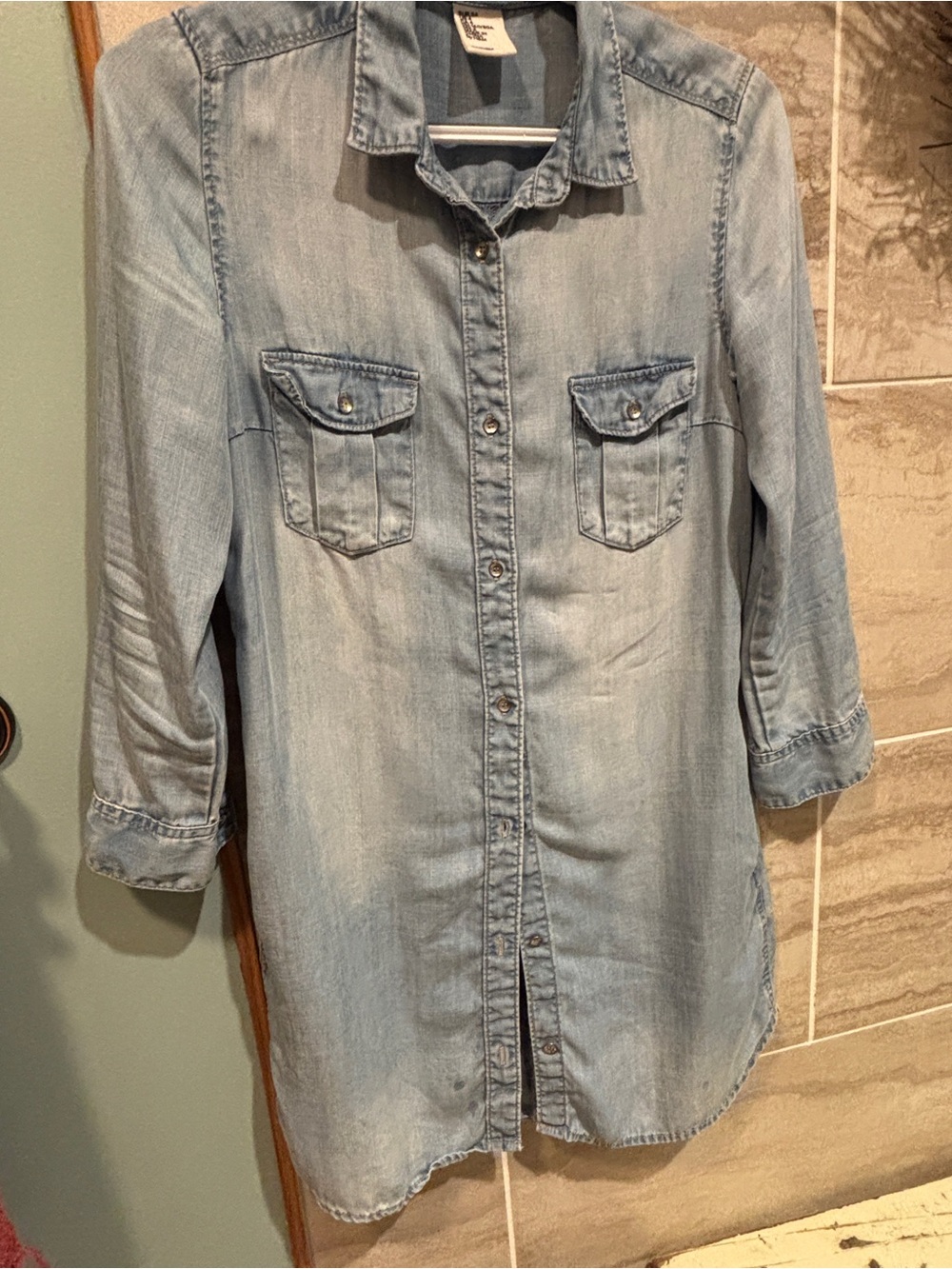 Light Blue H&M Denim Shirt - Casual Long-Sleeve Button-Up